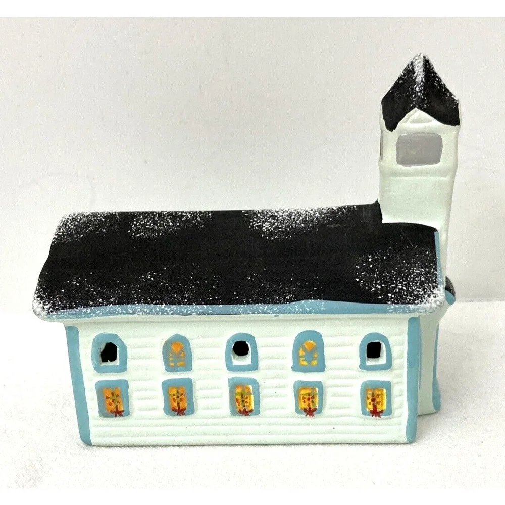 Silvestri Ceramic Christmas Village Church House Seasonal Holiday Vintage